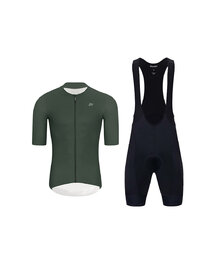 HOLOKOLO Rövid kerékpáros mez rövidnadrággal - ELEVATE - fekete/zöld